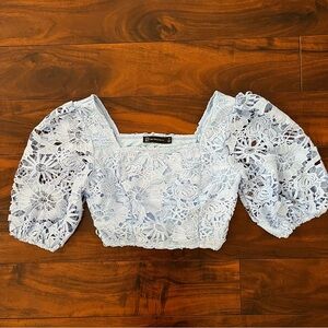 Elegant Lace Puff Sleeve Top